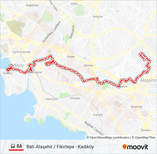 8A Bus Line Map