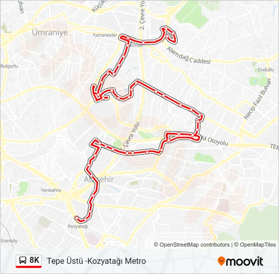 8K Bus Line Map