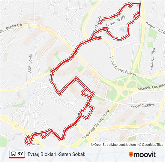 8Y bus Line Map