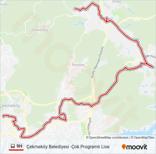 9H Bus Line Map