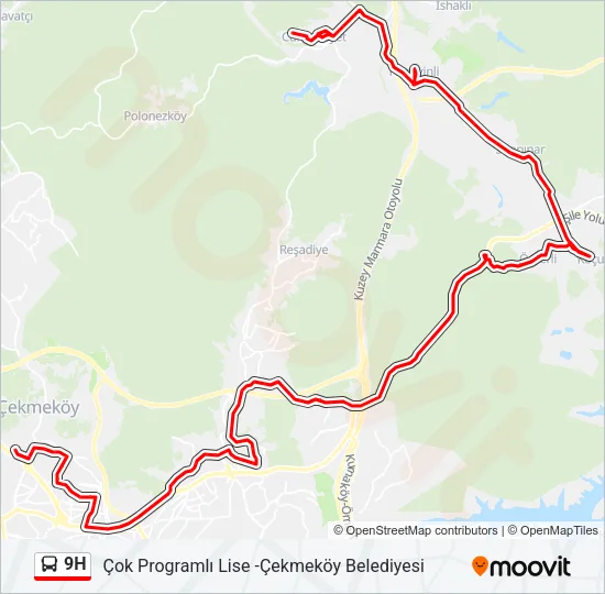 9H Bus Line Map