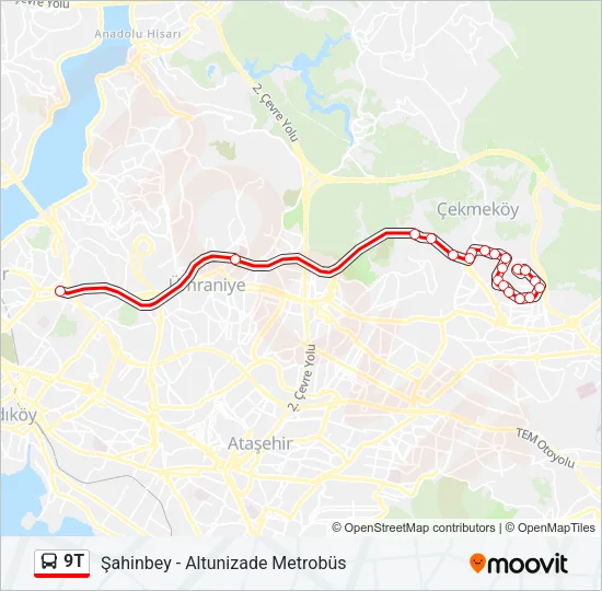 9T Bus Line Map