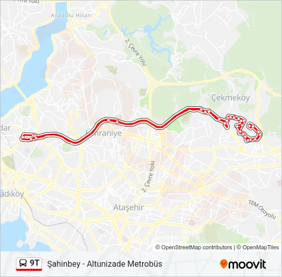 9T Bus Line Map