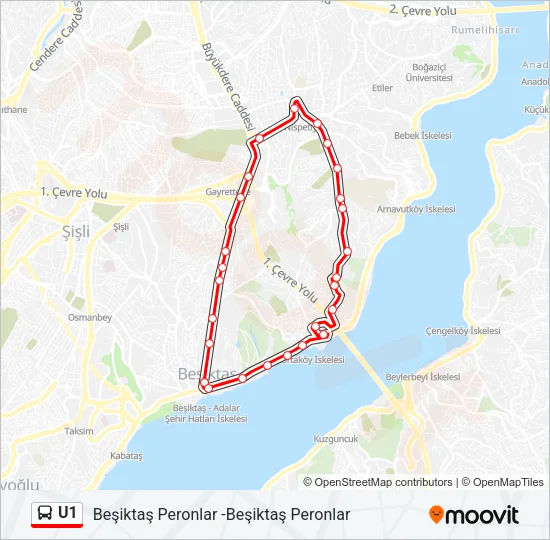 U1 Bus Line Map
