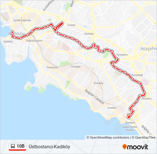 10B bus Line Map