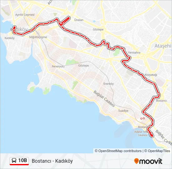 10B Bus Line Map