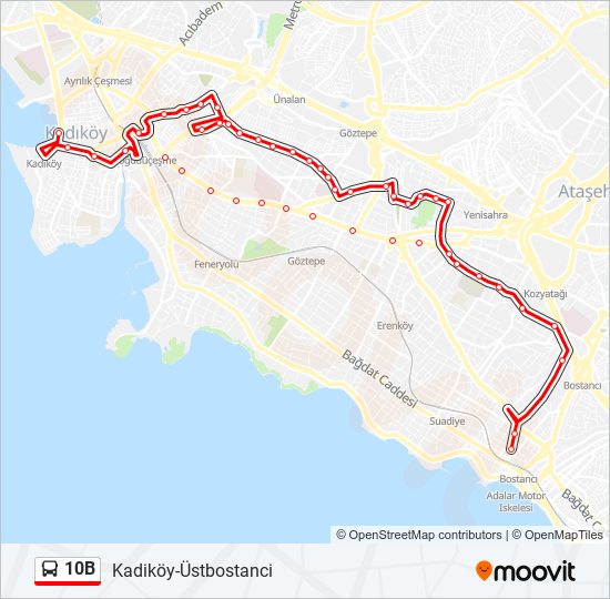 10B bus Line Map