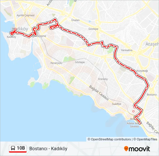 10B Bus Line Map