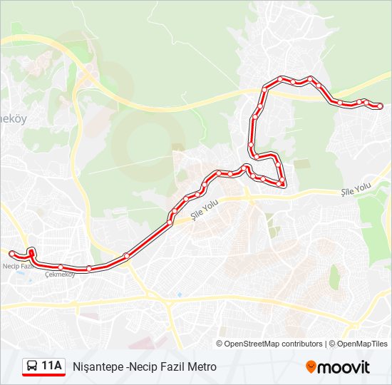 11A bus Line Map