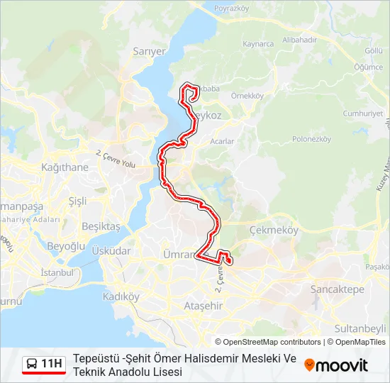 11H Bus Line Map
