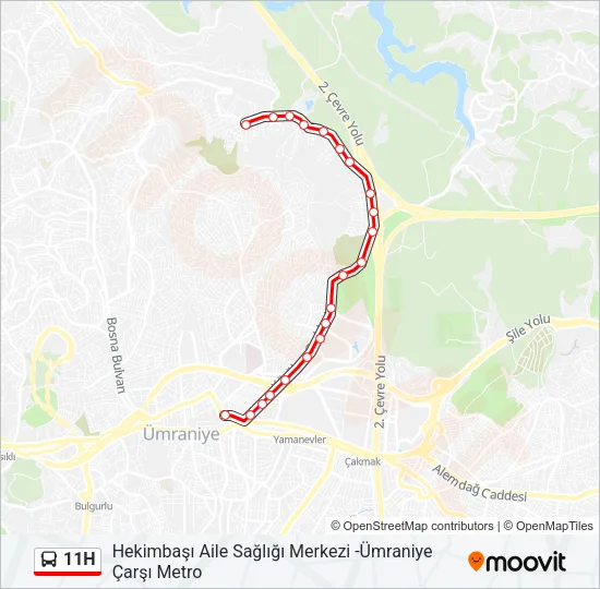 11H Bus Line Map