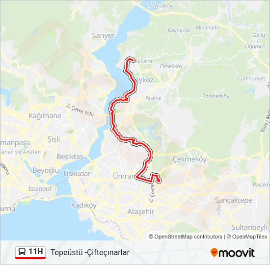 11H Bus Line Map