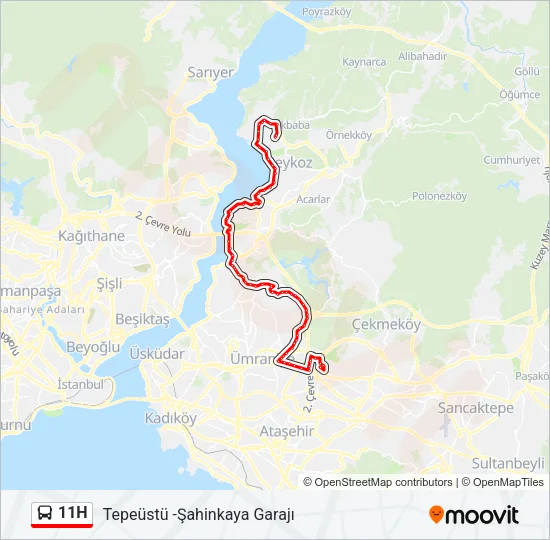 11H Bus Line Map