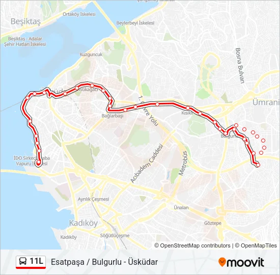 11L Bus Line Map