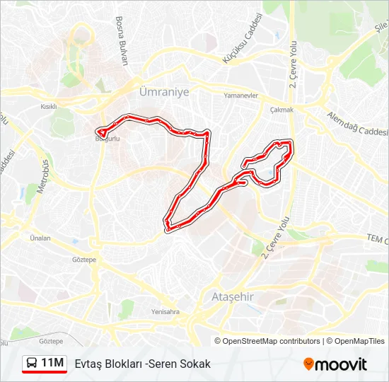 11M Bus Line Map