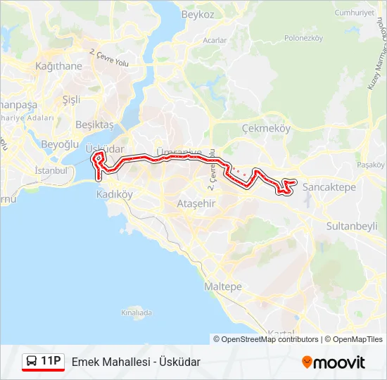 11P Bus Line Map