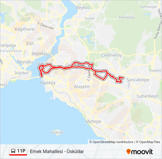11P Bus Line Map