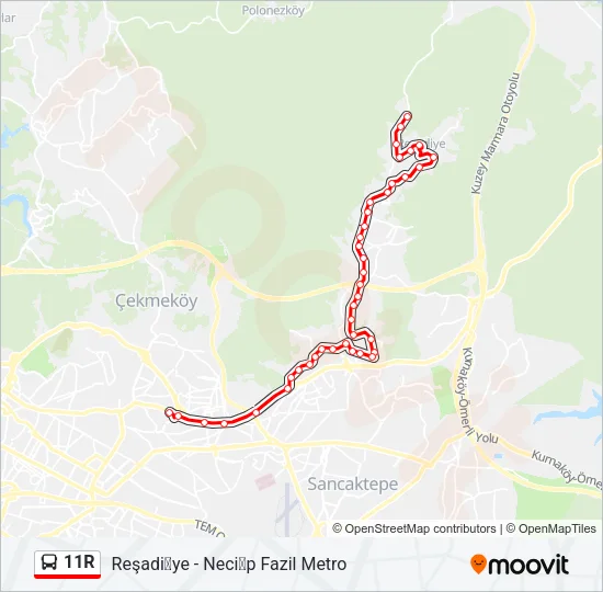 11R Bus Line Map