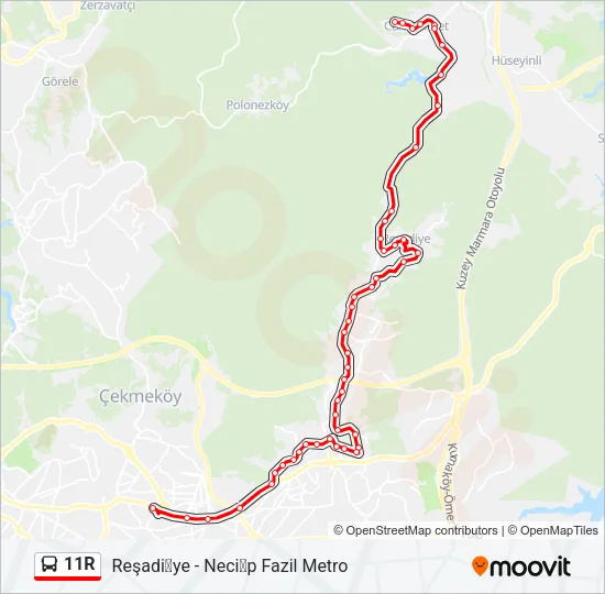11R Bus Line Map