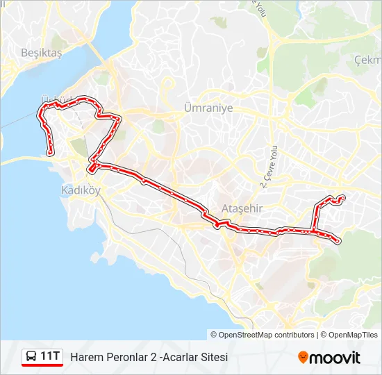 11T Bus Line Map