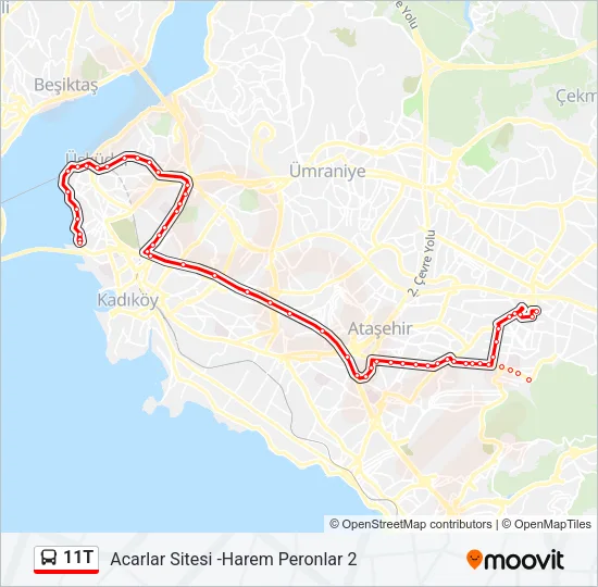 11T Bus Line Map