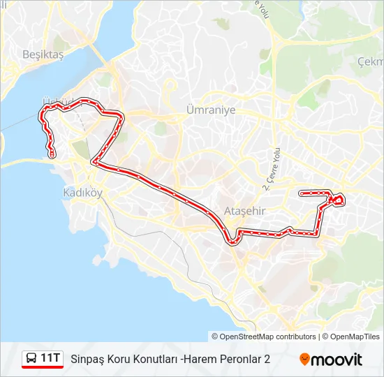 11T Bus Line Map