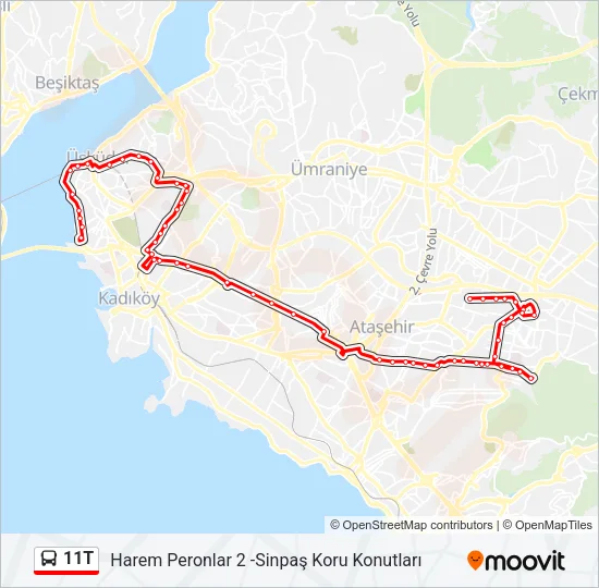 11T Bus Line Map