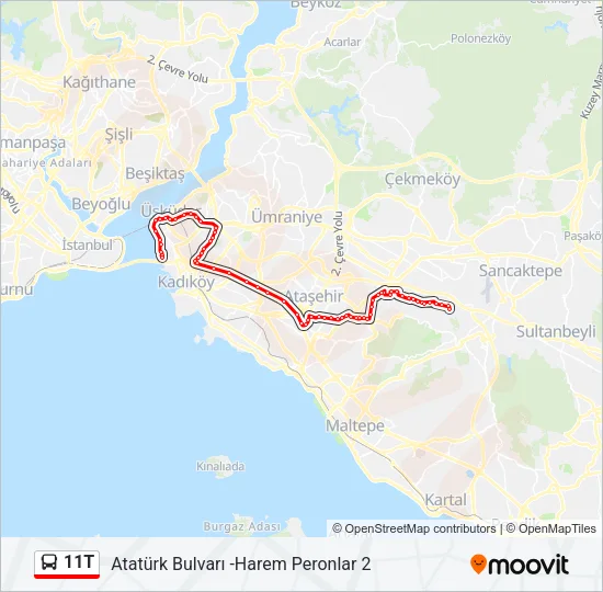 11T Bus Line Map