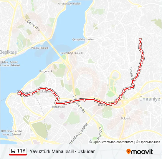 11Y Bus Line Map