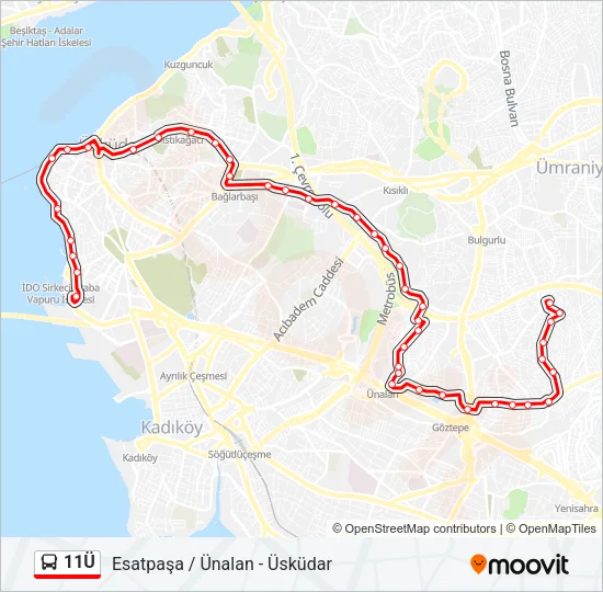11Ü Bus Line Map