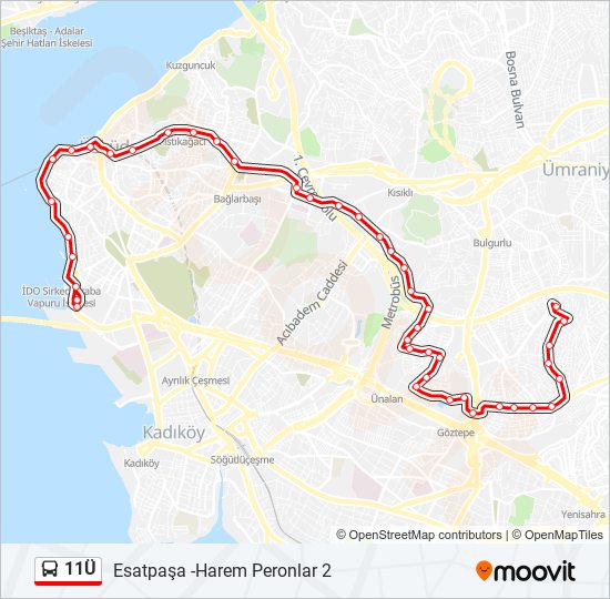 11Ü bus Line Map