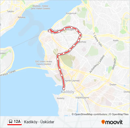 12A Bus Line Map