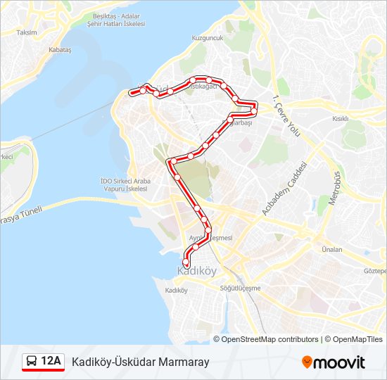 12A bus Line Map