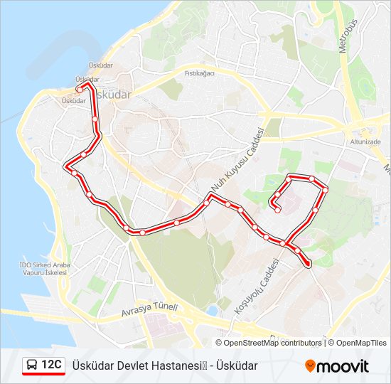 12C Bus Line Map
