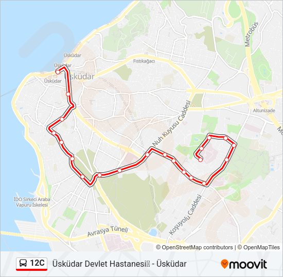 12C Bus Line Map