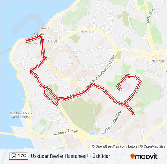 12C Bus Line Map