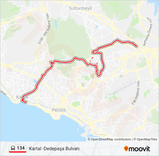 134 Bus Line Map