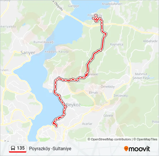 135 Bus Line Map