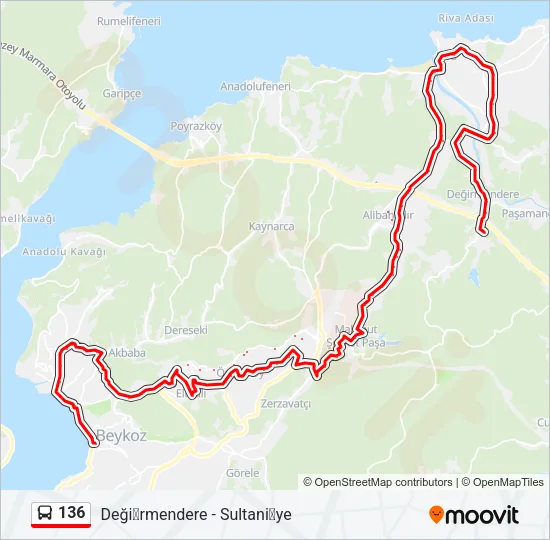 136 Bus Line Map