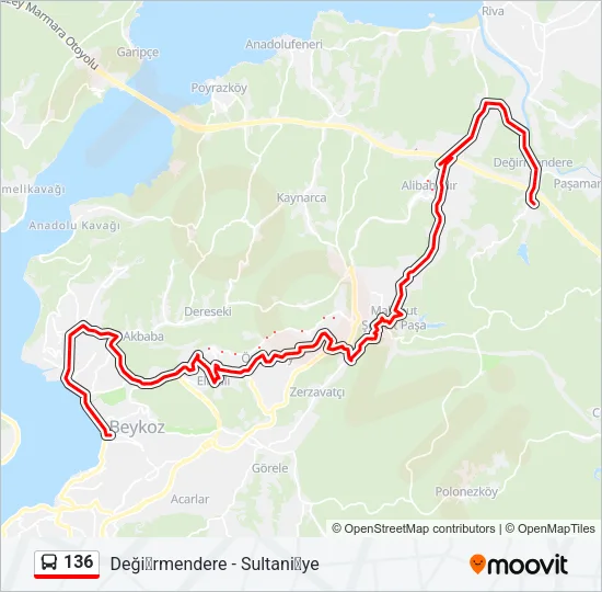 136 Bus Line Map