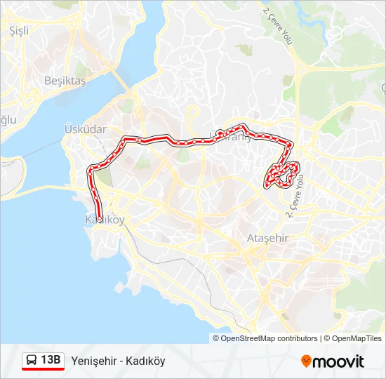 13B Bus Line Map