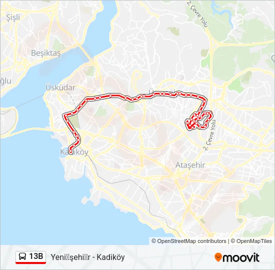 13B Bus Line Map
