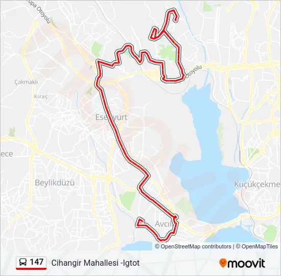 147 Bus Line Map
