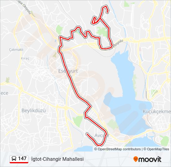 147 bus Line Map