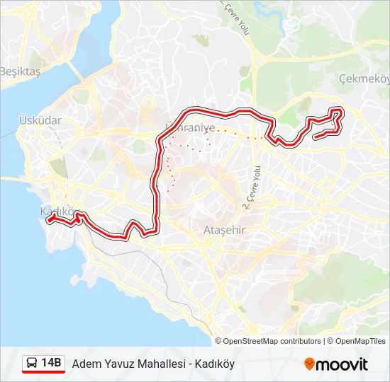 14B Bus Line Map