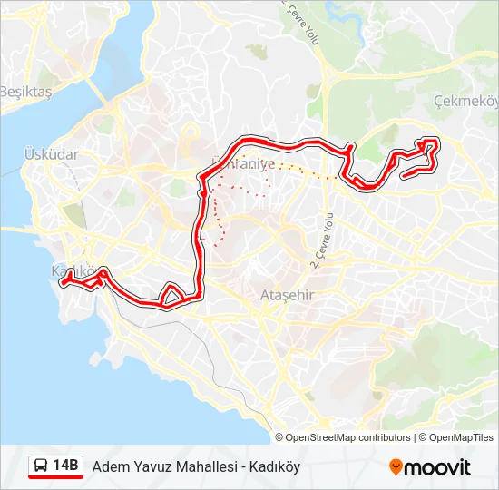 14B Bus Line Map