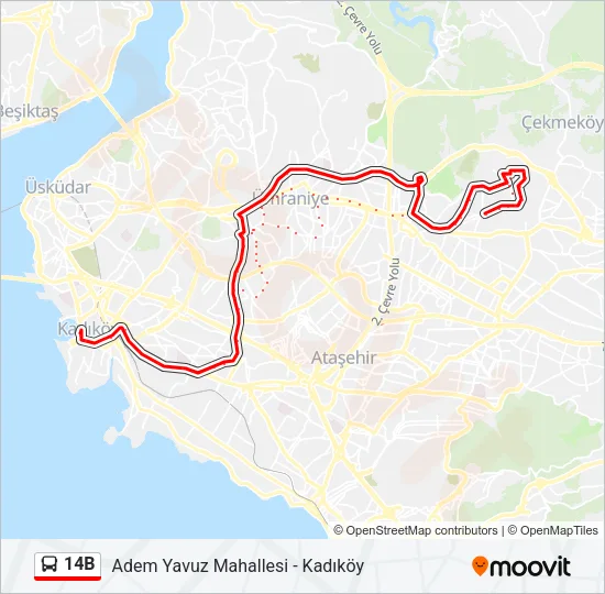 14B Bus Line Map