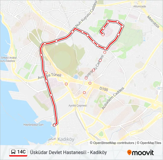 14C Bus Line Map