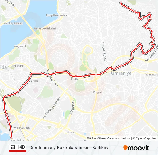 14D Bus Line Map