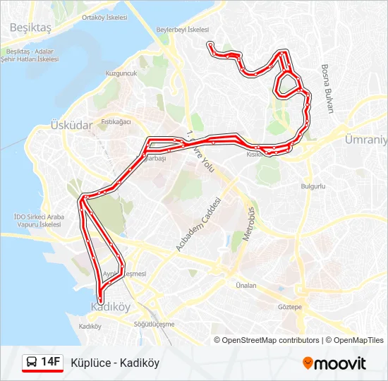 14F Bus Line Map